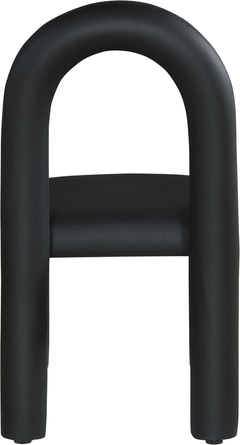 Quinn Black Vegan Leather Upholstered Dining Chair, 2-Piece