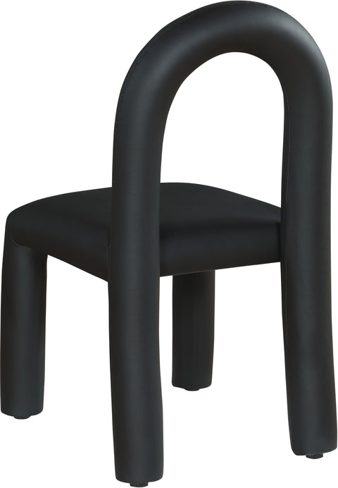 Quinn Black Vegan Leather Upholstered Dining Chair, 2-Piece