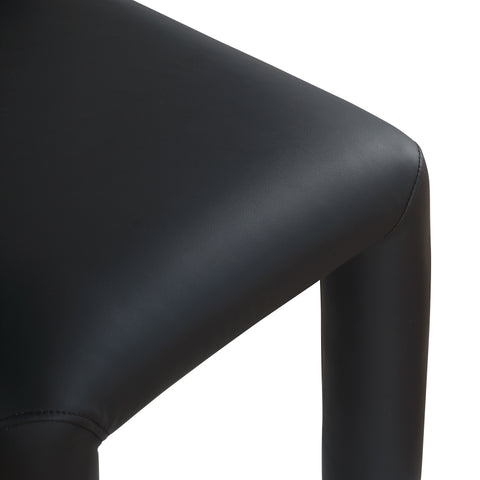 Quinn Black Vegan Leather Upholstered Dining Chair, 2-Piece