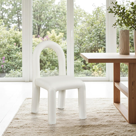 Quinn Cream Vegan Leather Upholstered Dining Chair, 2-Piece