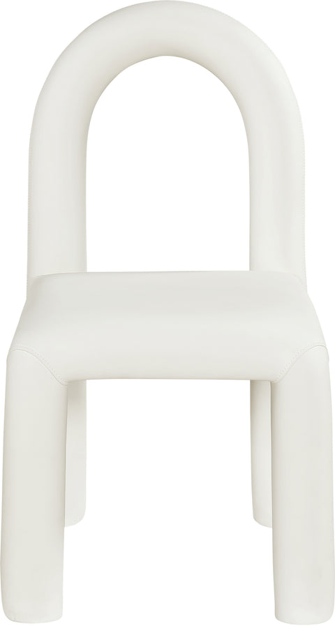 Quinn Cream Vegan Leather Upholstered Dining Chair, 2-Piece