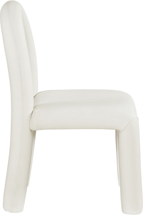 Quinn Cream Vegan Leather Upholstered Dining Chair, 2-Piece