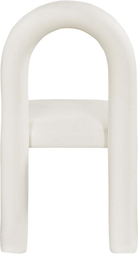 Quinn Cream Vegan Leather Upholstered Dining Chair, 2-Piece
