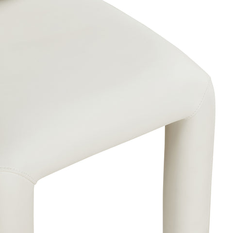 Quinn Cream Vegan Leather Upholstered Dining Chair, 2-Piece
