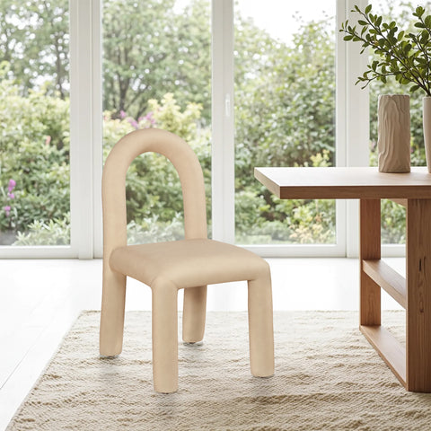 Quinn Tan Vegan Leather Upholstered Dining Chair, 2-Piece