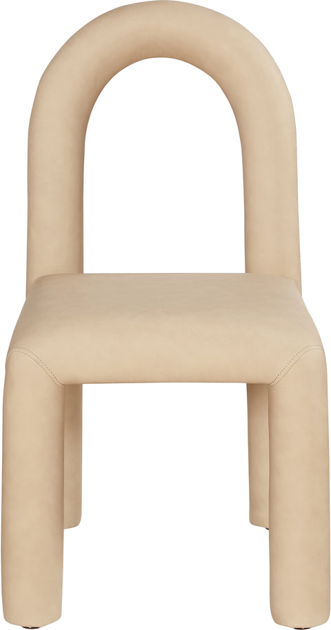 Quinn Tan Vegan Leather Upholstered Dining Chair, 2-Piece