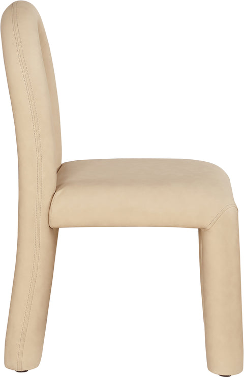 Quinn Tan Vegan Leather Upholstered Dining Chair, 2-Piece