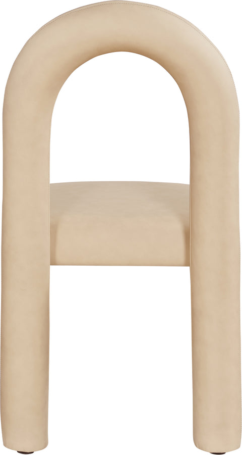 Quinn Tan Vegan Leather Upholstered Dining Chair, 2-Piece