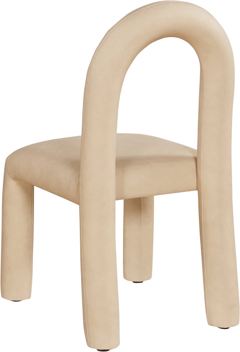 Quinn Tan Vegan Leather Upholstered Dining Chair, 2-Piece