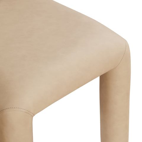 Quinn Tan Vegan Leather Upholstered Dining Chair, 2-Piece