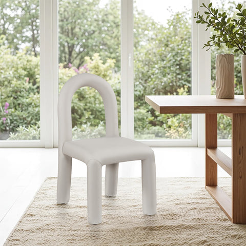 Quinn Taupe Vegan Leather Upholstered Dining Chair, 2-Piece