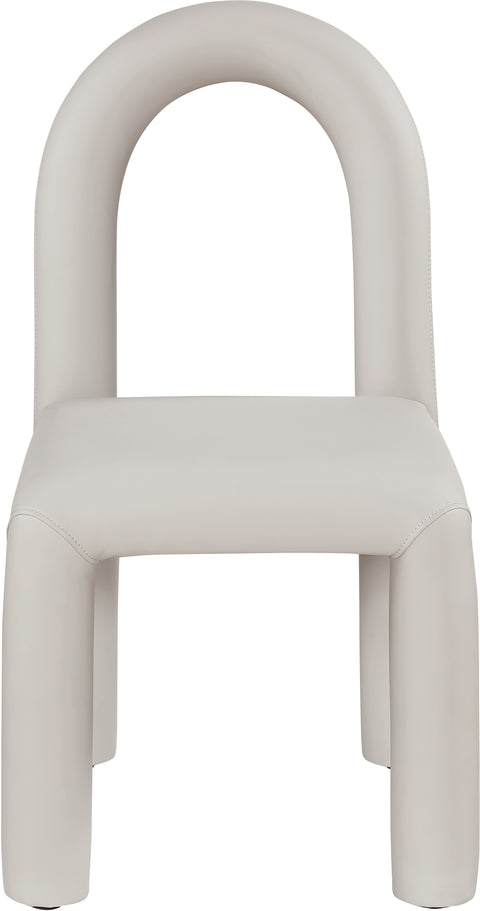Quinn Taupe Vegan Leather Upholstered Dining Chair, 2-Piece