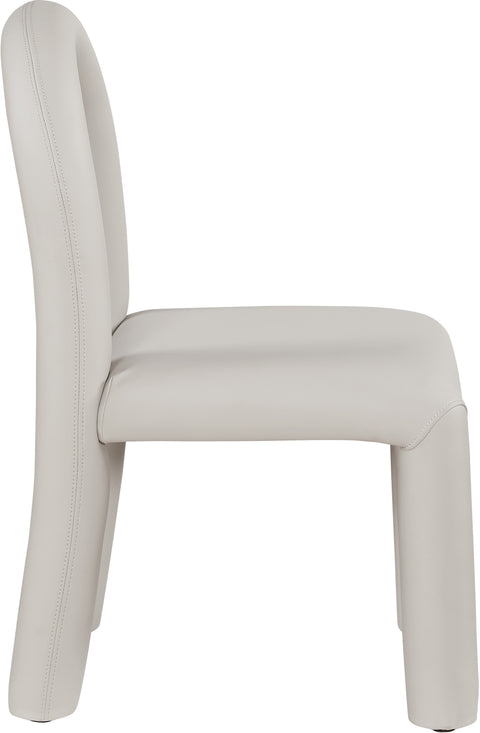 Quinn Taupe Vegan Leather Upholstered Dining Chair, 2-Piece