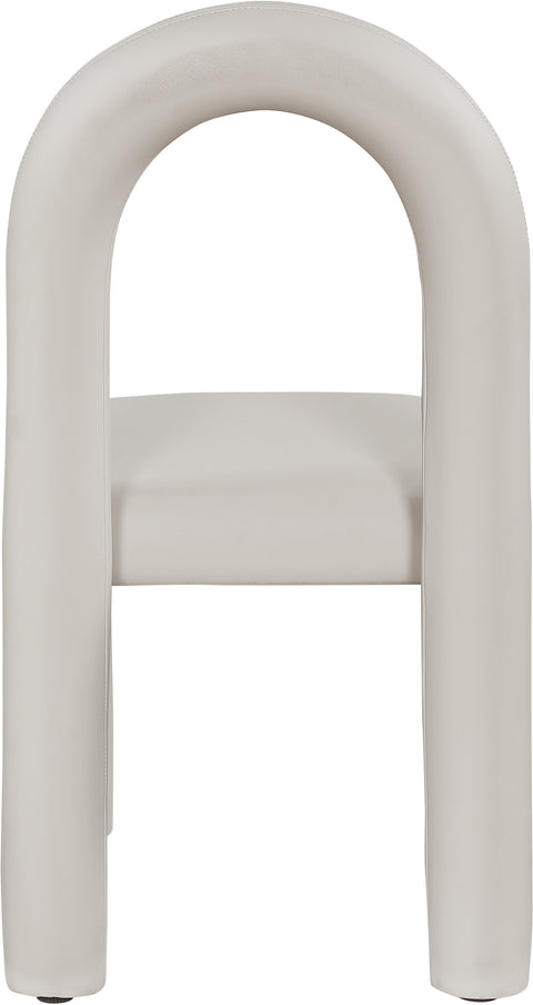 Quinn Taupe Vegan Leather Upholstered Dining Chair, 2-Piece