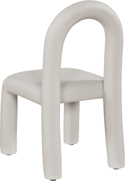 Quinn Taupe Vegan Leather Upholstered Dining Chair, 2-Piece