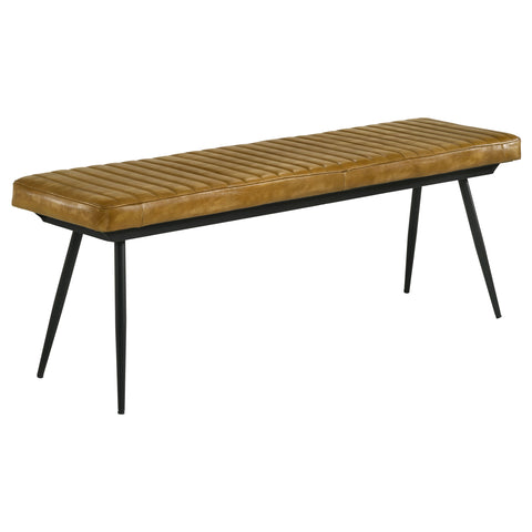 Nancy Leather Upholstered Dining Bench Antique CamelAntique Camel