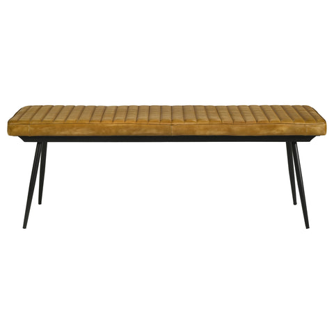 Nancy Leather Upholstered Dining Bench Antique CamelAntique Camel