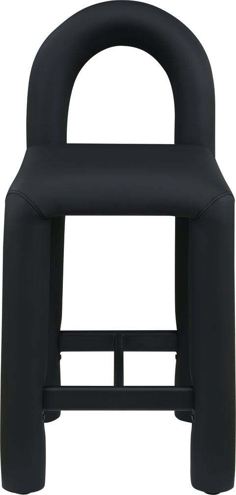 Quinn Black Vegan Leather Upholstered Counter Stool, 1 Piece