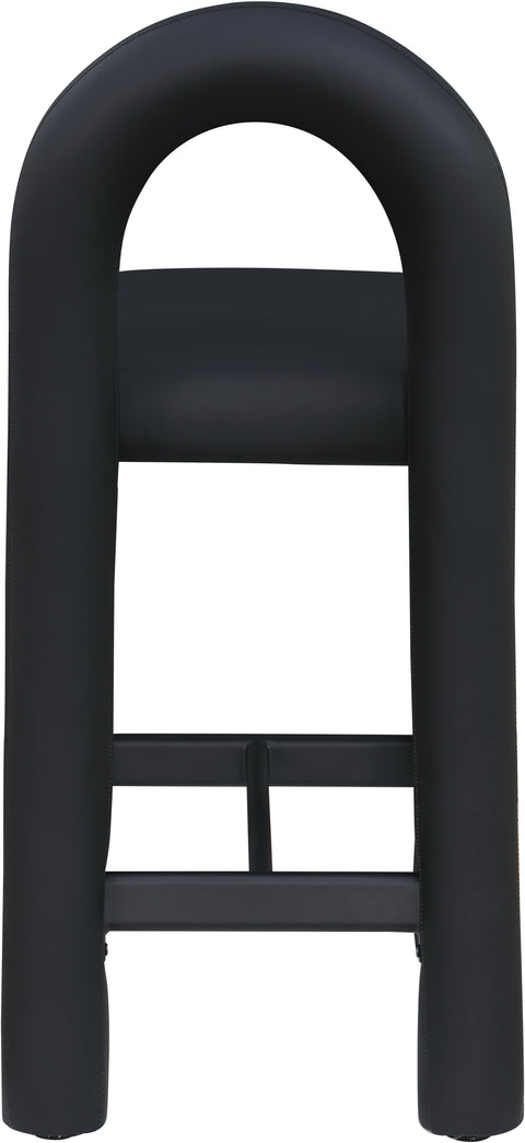Quinn Black Vegan Leather Upholstered Counter Stool, 1 Piece