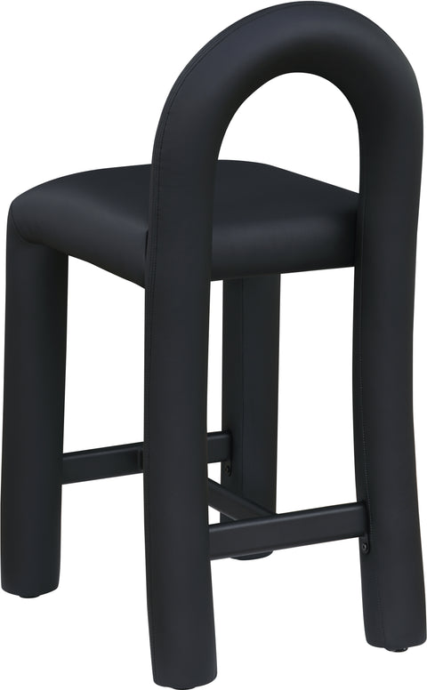 Quinn Black Vegan Leather Upholstered Counter Stool, 1 Piece