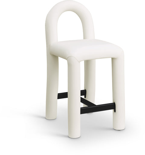 Kira Vegan Leather Upholstered Counter Stool, 1 Piece