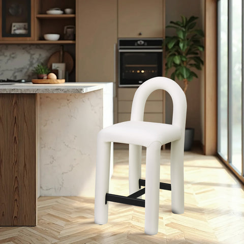 Kira Vegan Leather Upholstered Counter Stool, 1 Piece