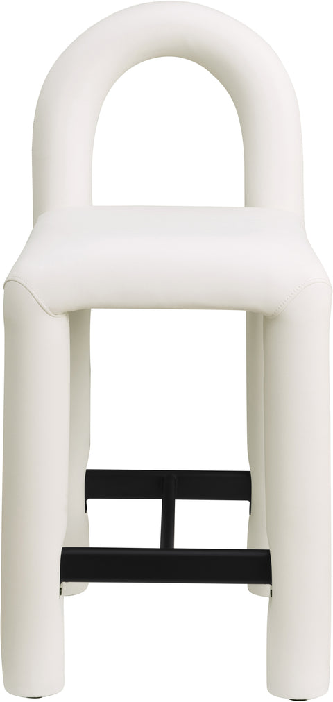 Kira Vegan Leather Upholstered Counter Stool, 1 Piece