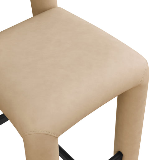 Quinn Tan Vegan Leather Upholstered Counter Stool, 1 Piece