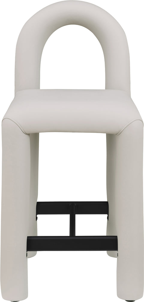 Quinn Taupe Vegan Leather Upholstered Counter Stool, 1 Piece