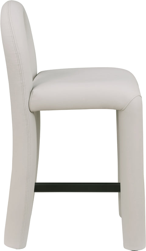 Quinn Taupe Vegan Leather Upholstered Counter Stool, 1 Piece