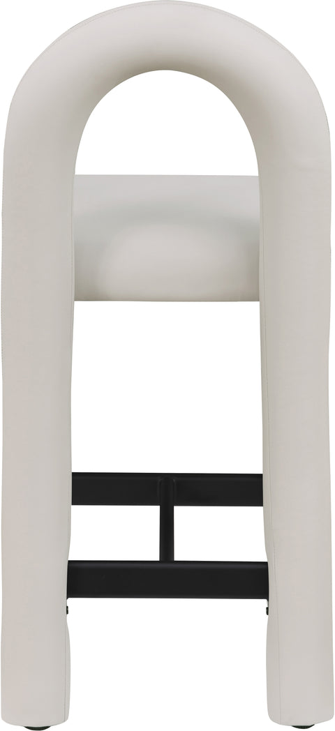 Quinn Taupe Vegan Leather Upholstered Counter Stool, 1 Piece