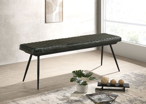 Nancy Leather Upholstered Dining Bench Antique EspressoAntique Espresso