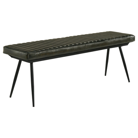 Nancy Leather Upholstered Dining Bench Antique EspressoAntique Espresso