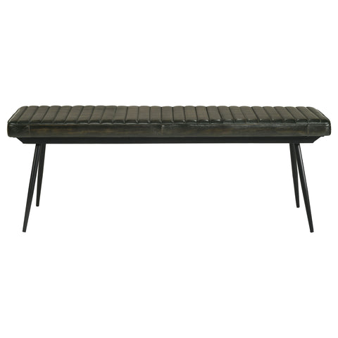 Nancy Leather Upholstered Dining Bench Antique EspressoAntique Espresso