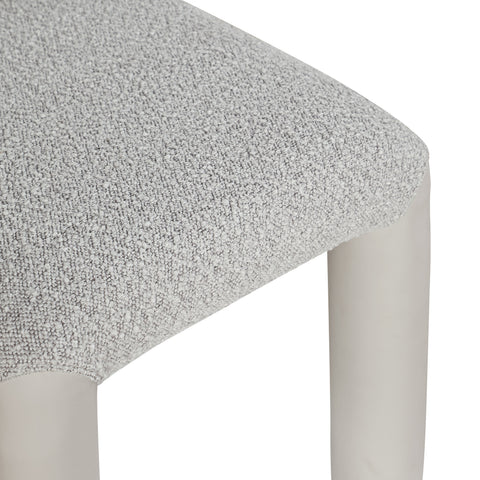 Quinn Taupe Vegan Leather And Boucle Fabric Upholstered Dining Chair, 2-Piece