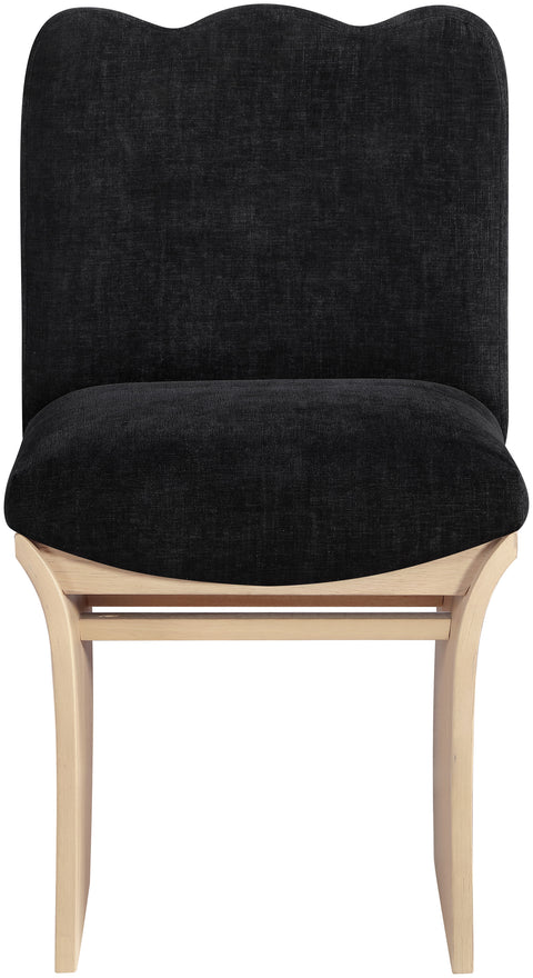 Rowan Black Chenille Fabric Upholstered Dining Chair , 1 Piece (Style 1)