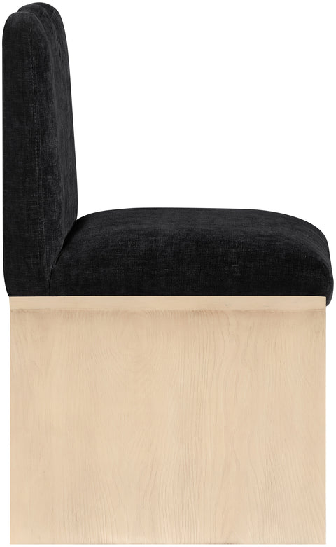 Rowan Black Chenille Fabric Upholstered Dining Chair , 1 Piece (Style 1)