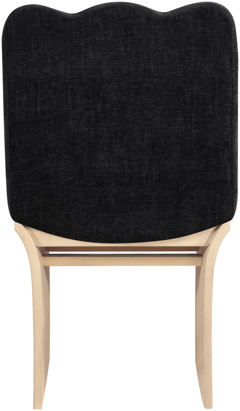 Rowan Black Chenille Fabric Upholstered Dining Chair , 1 Piece (Style 1)