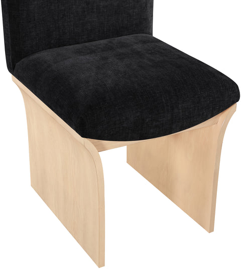 Rowan Black Chenille Fabric Upholstered Dining Chair , 1 Piece (Style 1)