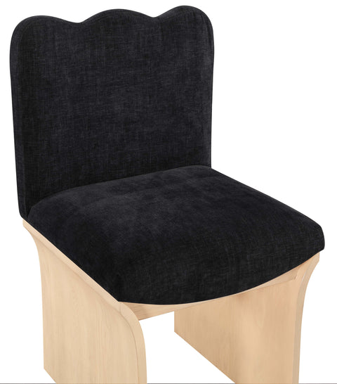 Rowan Black Chenille Fabric Upholstered Dining Chair , 1 Piece (Style 1)