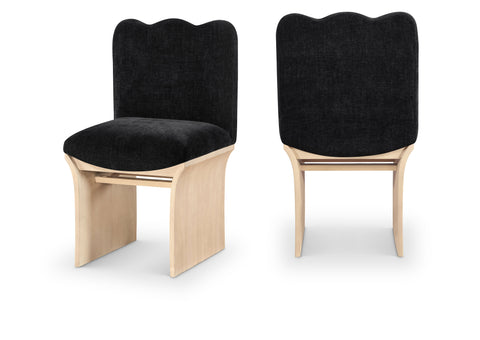 Rowan Black Chenille Fabric Upholstered Dining Chair , 1 Piece (Style 1)