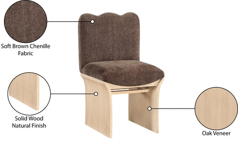Rowan Brown Chenille Fabric Upholstered Dining Chair, 1 Piece