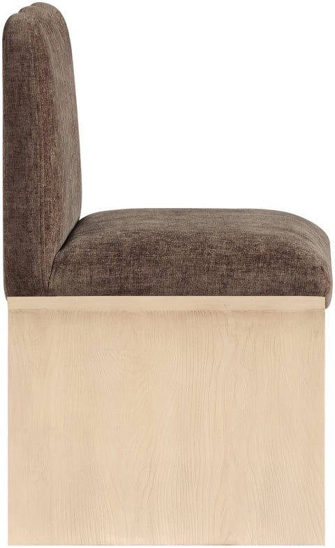 Rowan Brown Chenille Fabric Upholstered Dining Chair, 1 Piece