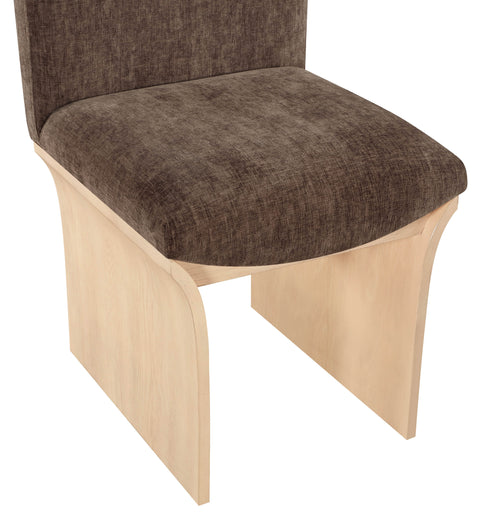 Rowan Brown Chenille Fabric Upholstered Dining Chair, 1 Piece