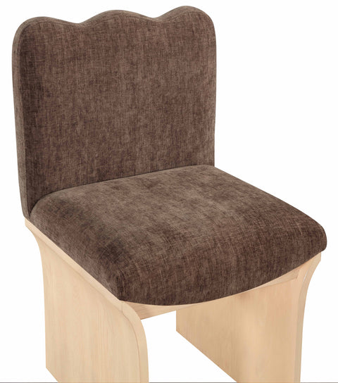 Rowan Brown Chenille Fabric Upholstered Dining Chair, 1 Piece
