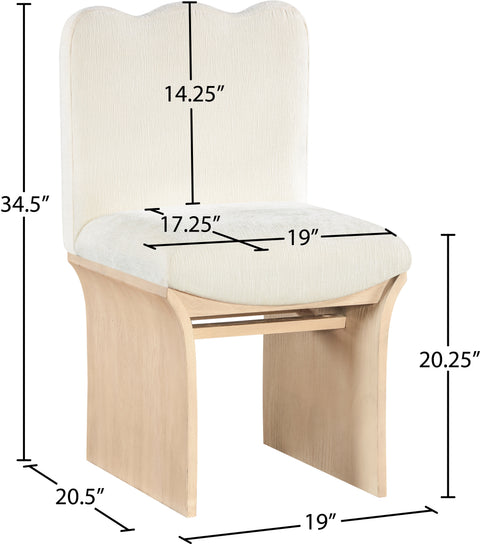 Rowan Cream Chenille Fabric Upholstered Dining Chair , 1 Piece (Style 1)