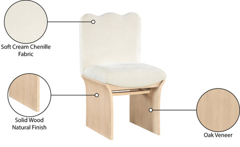 Rowan Cream Chenille Fabric Upholstered Dining Chair , 1 Piece (Style 1)