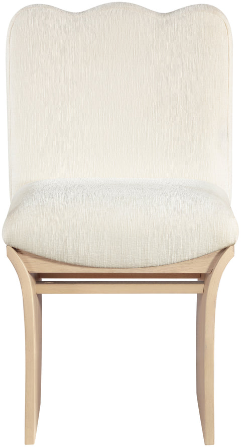 Rowan Cream Chenille Fabric Upholstered Dining Chair , 1 Piece (Style 1)