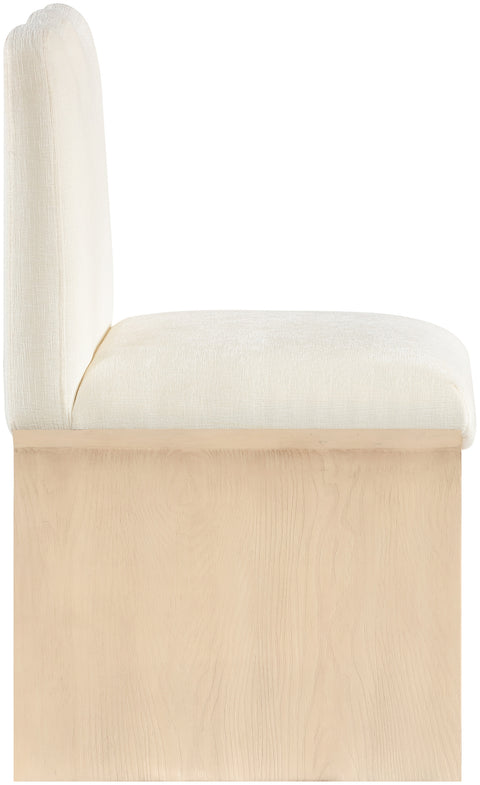 Rowan Cream Chenille Fabric Upholstered Dining Chair , 1 Piece (Style 1)