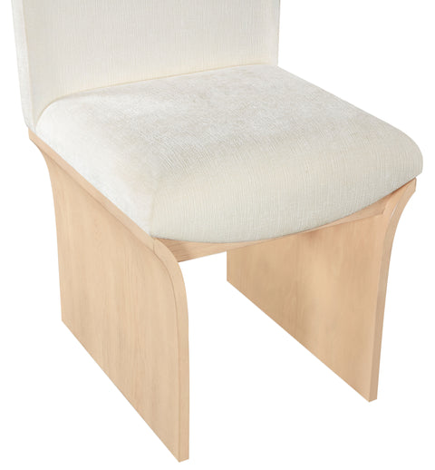 Rowan Cream Chenille Fabric Upholstered Dining Chair , 1 Piece (Style 1)